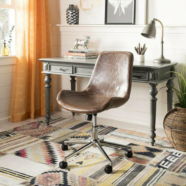 Safavieh Fletcher Swivel Office Chair Brown & Chrome OCH7501A